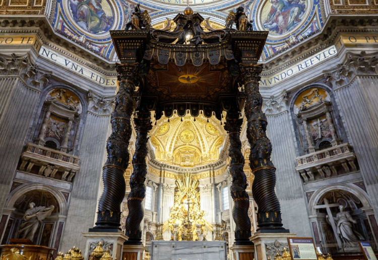 Gian Lorenzo Bernini, baldacchino of St. Peter’s Basilica, Rome, Italy. Image: CNS/Lola Gomez.